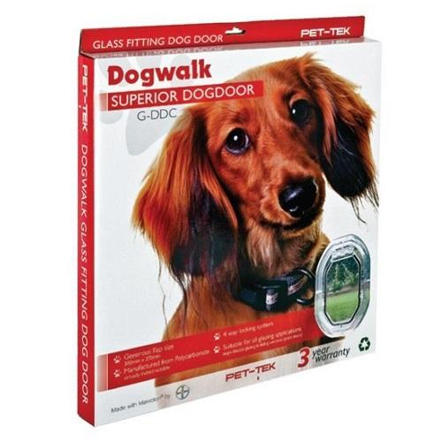 Pet-Tek Dogwalk Glass Fitting Dog Door G-DDC For Small & Medium to Semi-Large Dogs