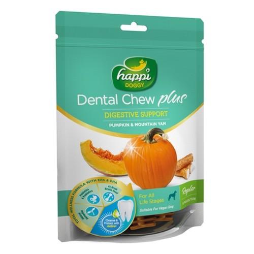 Happi Doggy Dental Chew Plus Digestive Support Pumpkin & Mountain Yam Dog Treats