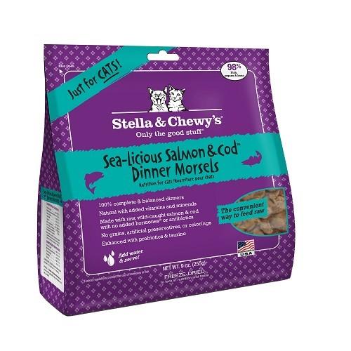 Stella & Chewy's Freeze Dried Sea-Licious Salmon & Cod Dinner Morsels For Cats