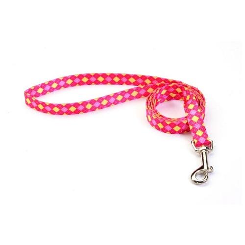 Tufflock Dog Leash, (Argyle Pink)