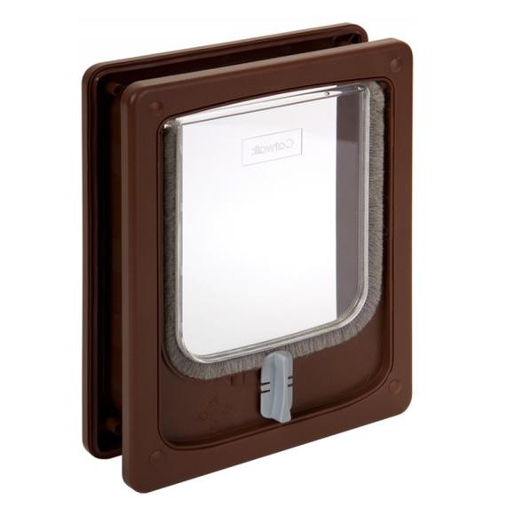 Pet-Tek Catwalk Wood Fitting Cat Door (WCDTB) For Medium Sized Cats, (Brown)