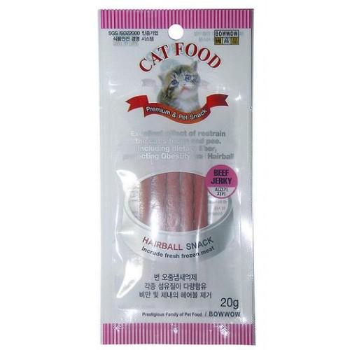 Bow Wow Beef Jerky Hairball Snack Cat Treats