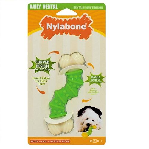 Nylabone Daily Dental Curve Design Bacon Chew Toy For Dogs