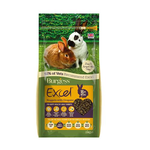 Burgess Excel Adult Rabbit Nuggets with Oregano, Dry Rabbit Food, 2 kg