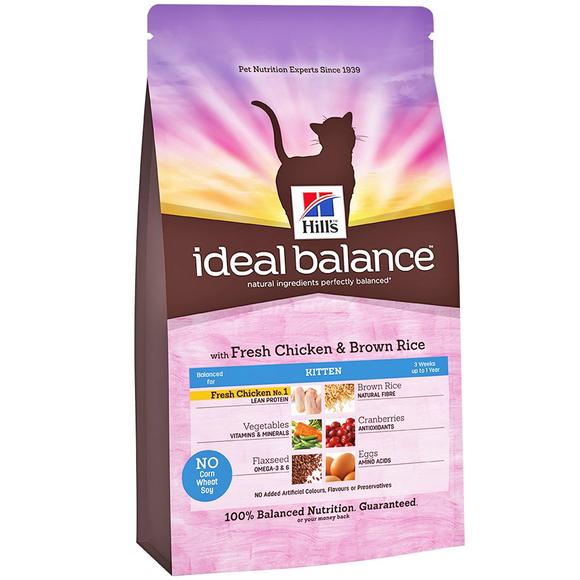 Hills Ideal Balance Kitten 3lb Dry Cat Food