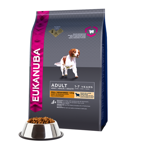 Eukanuba Adult Dry Dog Food For Small & Medium Breed, Lamb & Rice