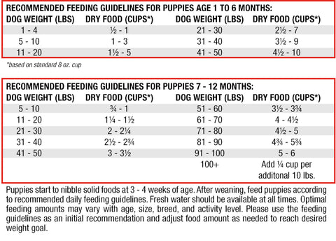 Stella & Chewy's Cage Free Chicken Oven Baked Raw Coated Kibble For Puppy Dogs - Feeding Guide