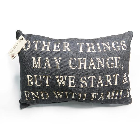 Park B. Smith Vintage House Pillow, "Start & End with Family" Pattern