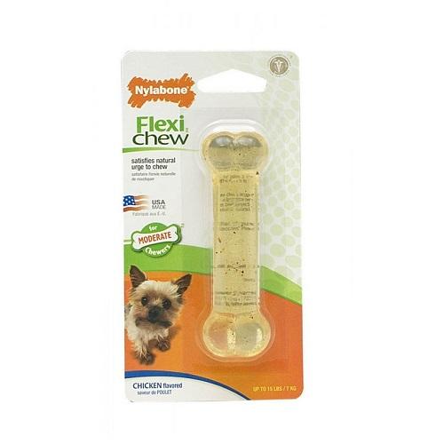 Nylabone Flexi Chew Chicken Flavored Bone Dog Toys Collection