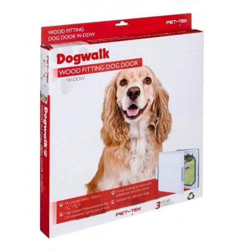 Pet-Tek Dogwalk Wood Fitting Dog Door, W-DDW For Cats & Medium to Semi Large Dogs