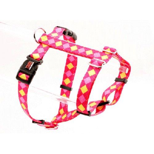 Tuff Lock Figure-H Dog Harness (Argyle Pink)