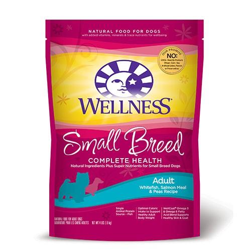 Wellness Small Breed Complete Health Adult Whitefish, Salmon Meal & Peas Recipe Dry Dog Food