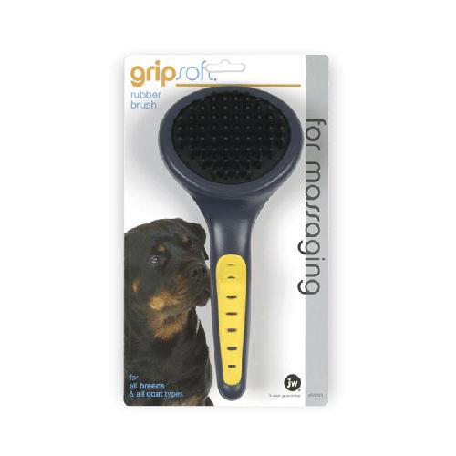 JW Gripsoft Rubber Brush For Dog Massaging