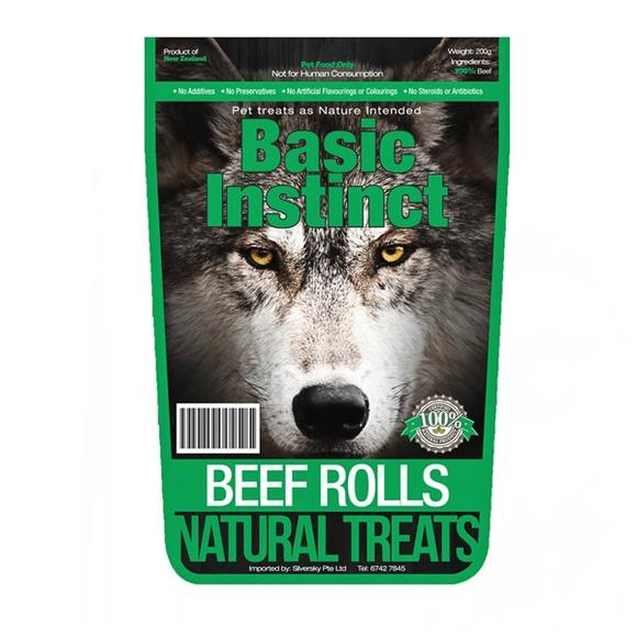 Basic Instinct Beef Rolls Natural Dog Treats