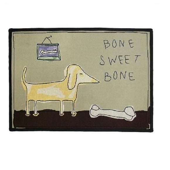 PB Paws & Co. Tapestry Pet Mats, Bone Sweet Bone Pattern
