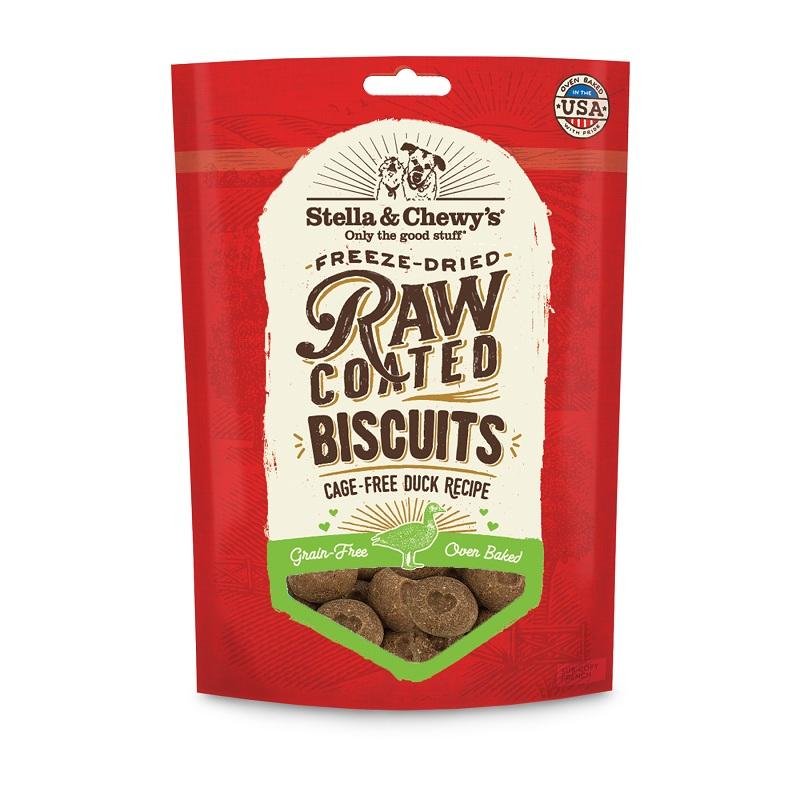 Stella & Chewy's Cage Free Duck Raw Coated Biscuits Treats for Dogs