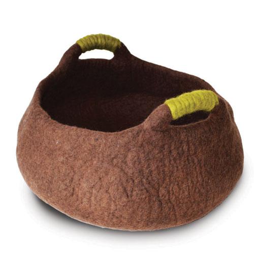 Dharma Dog Karma Cat Handle Basket Brown For Cats & Small Dogs