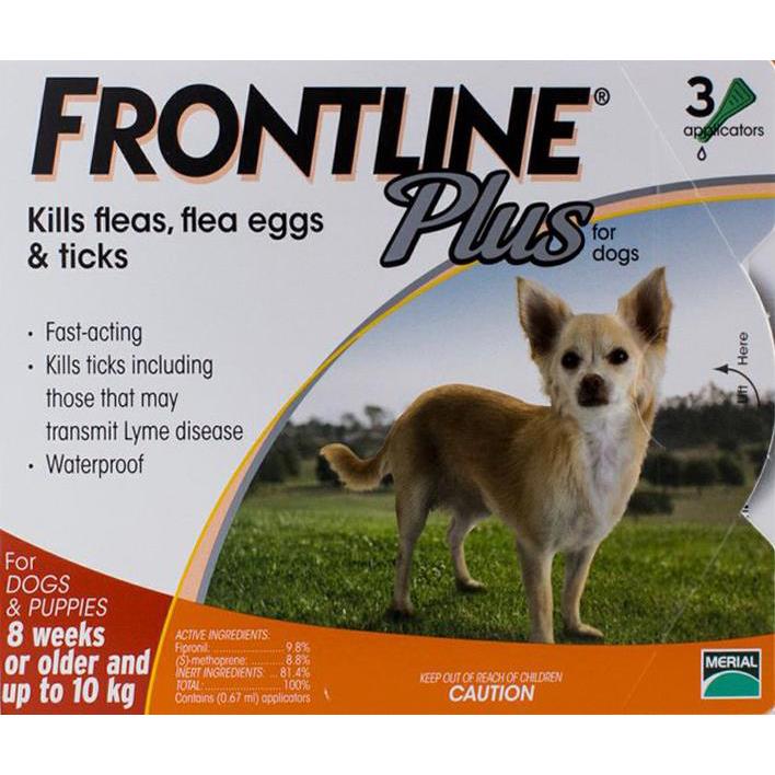 Frontline Plus for Dogs Under 22lbs (10kg) - 3 Pipettes