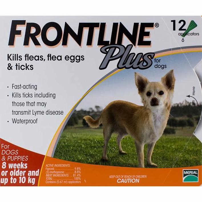 Frontline Plus for Dogs Under 22lbs (10kg) - 12 Pipettes