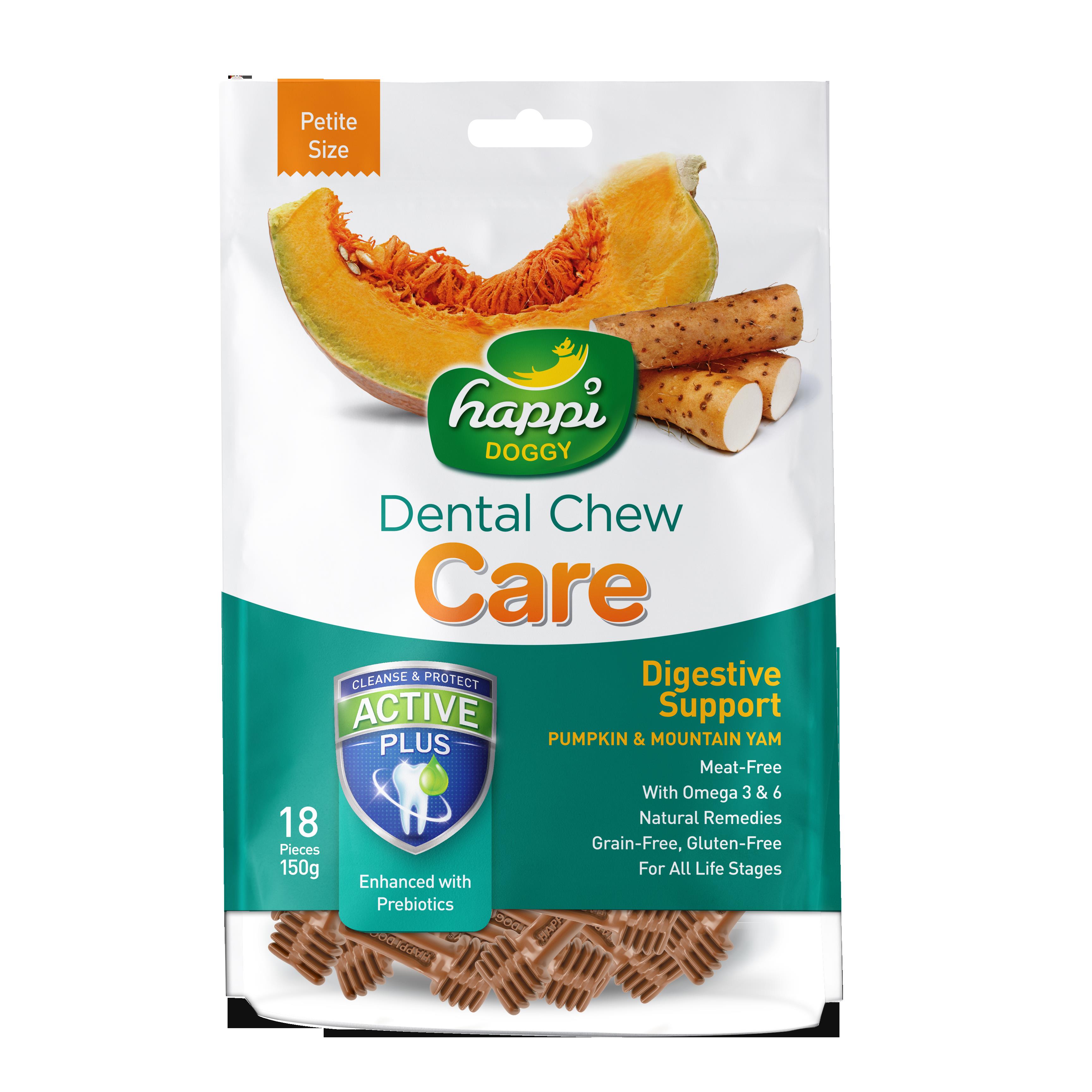 Happi Doggy Dental Chew Care Digestive Support Pumpkin & Mountain Yam Dog Treats