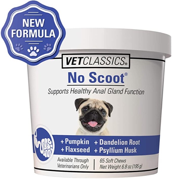 Vet Classics No Scoot Dog Supplements for Healthy Anal Gland Function  Support Normal Bowel Functions, Anal Glands  Increases Daily Fiber Intake for Dogs