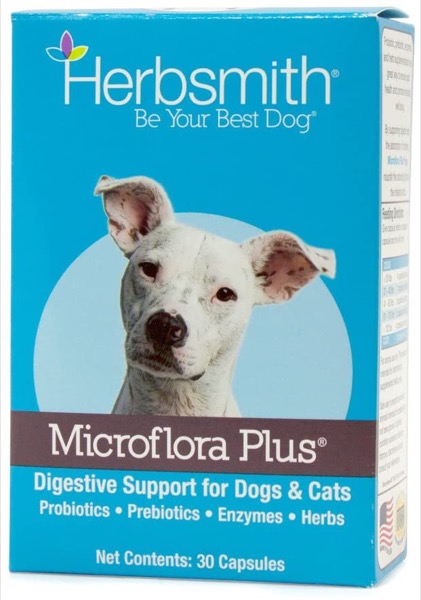 Herbsmith Microflora Plus  Dog Digestion Aid Probiotics and Digestive Enzymes for Dogs  Prebiotic for Dogs