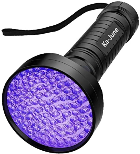UV Blacklight Flashlight, Ka June Upgraded 395nm 100 Led Ultraviolet Flashlight Professional Pet Urine Stains Detector for Dog/Cat, Scorpions Hunting, UV Light for Home & Hotel Inspection