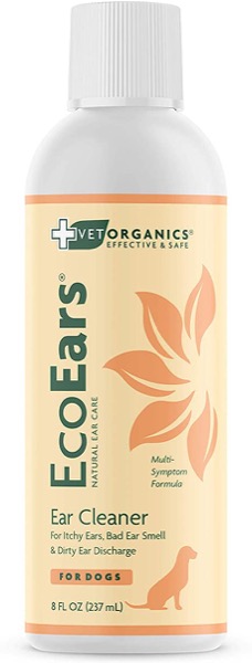 Vet Organics Dog Ear Cleaner. Natural Multi-Symptom Formula. for Itch, Head Shaking, Discharge & Smell. Naturally Cleanses Away Common Problems. 100% Guaranteed | EcoEars