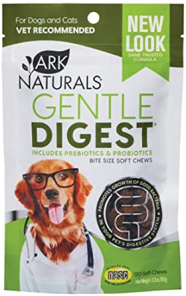 ARK NATURALS Gentle Digest Soft Chews, Vet Recommended Prebiotics and Probiotics to Support Intestinal Balance and Immune System Health in Dogs and Cats, Natural Ingredients