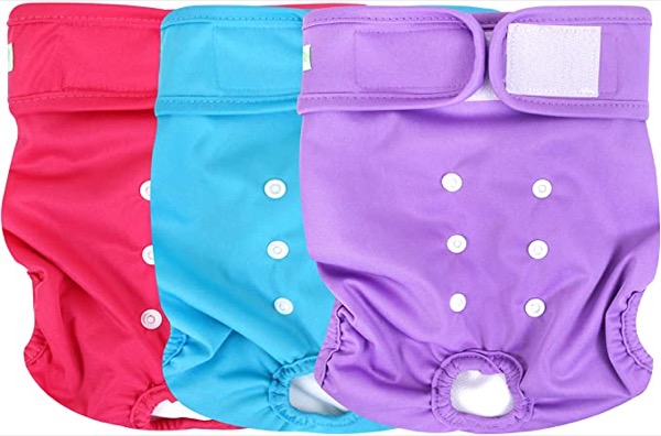 wegreeco Washable Female Dog Diapers (Pack of 3)