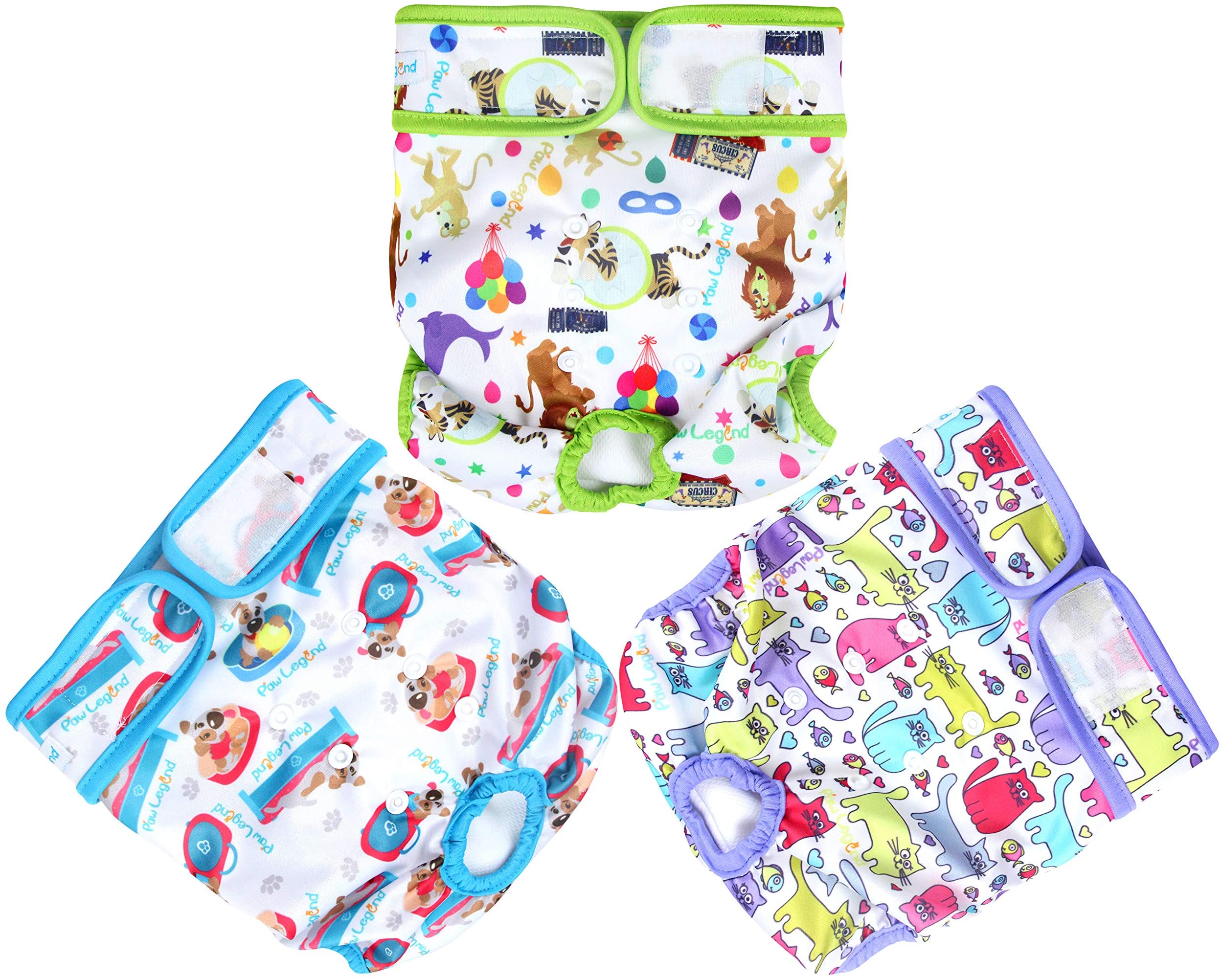 Paw Legend Reusable Female Dog Diapers, Pack of 3