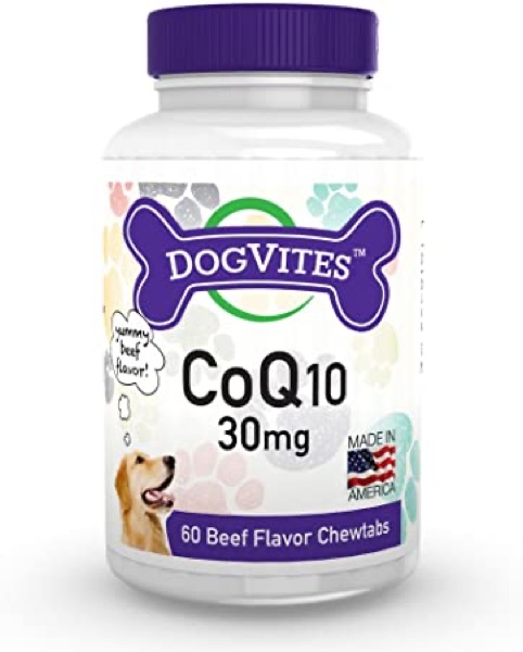 DogVites CoQ10 for Dogs 30mg Chewable (60 Beef Flavor Chewtabs)