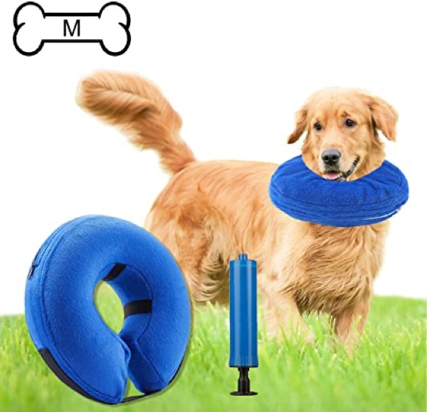 Nappo Inflatable Cone (Recovery) Collar for Dogs and Cats After Surgery Preventing Pets from Biting and Licking