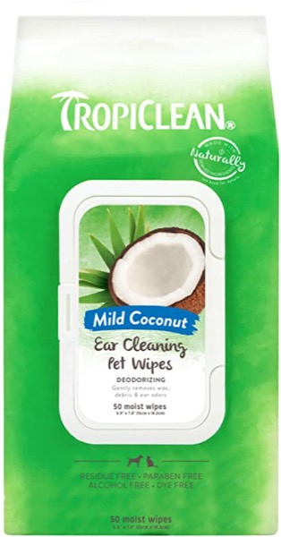 TropiClean Ear Cleaning Wipes for Pets, 50ct