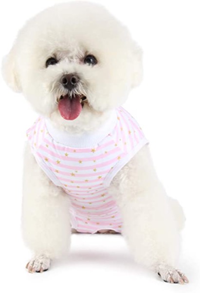 Etdane Small Dog Onesies Surgical Recovery Suit Abdominal Wounds Protector Post-Operative Shirt Pet E-Collar Alternative Vest for Home Outdoor