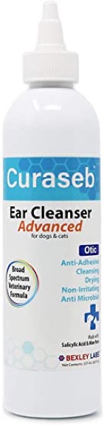 Bexley Labs Curaseb Otic Advanced Dog and Cat Ear Cleaner Removes Ear Debris and Discharge Prevents Ear Infections No Sting Veterinary Formula