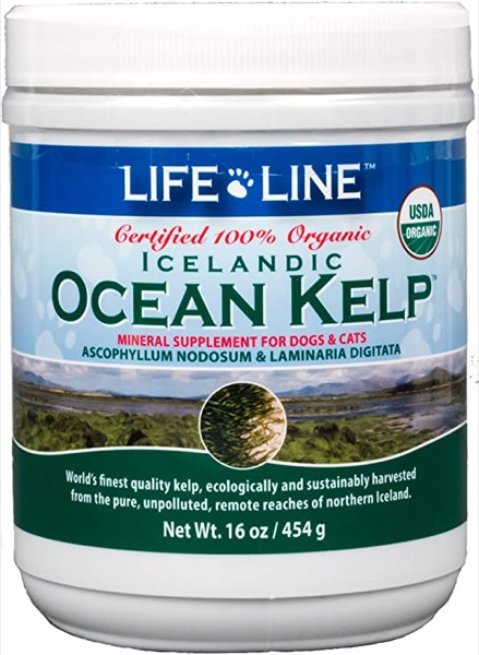 Life Line Pet Nutrition Organic Ocean Kelp Supplement for Skin & Coat, Digestion in Dogs & Cats