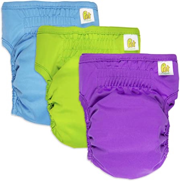 Pet Magasin Reusable Washable Dog Diapers (Pack of 3), Highly Absorbent with Strong & Flexible Velco
