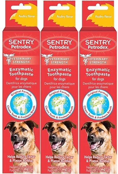 Petrodex Enzymatic Toothpaste for Dogs - Poultry Flavor, 2.5-Ounce (Pack of 3)