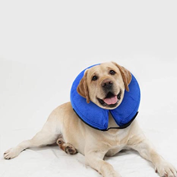 E-KOMG Dog Cone After Surgery, Protective Inflatable Collar, Blow Up Dog Collar, Pet Recovery Collar for Dogs and Cats Soft