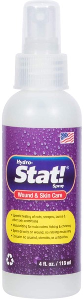 Stat! Spray Pet Wound & Skin Care with Enhanced Hydrogel; First-Aid Treatment for Dogs, Cats & Horses, Speeds Healing of Cuts, Bites, Scratches; Soothing Relief Hot Spots, Itching & Chewing, 4 fl. oz.