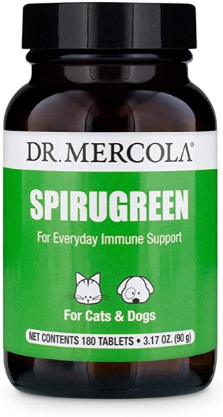 Dr. Mercola, SpiruGreen, for Cats and Dogs (180 Tablets), with Organic Spirulina and Microalgae,Organic Spirulina, Non GMO, Soy Free, Gluten Free