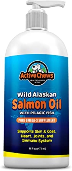 Wild Alaskan Salmon Oil for Dogs - Natural Fish Oil for Dogs & Omega 3 for Dogs - Dog Skin and Coat Supplements, DHA & EPA Supports Hip and Joint, Heart, Dog Immune Health & Itch Relief for Dogs -16oz