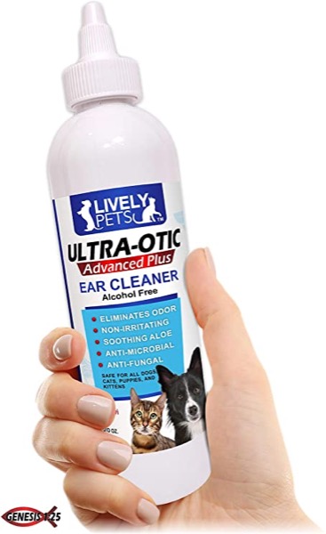Lively Pets Dog Ear Cleaner and Ear Infection Treatment - Stops Ear Mites, Yeast & Fungal Infections - Broad Spectrum Veterinary Formula
