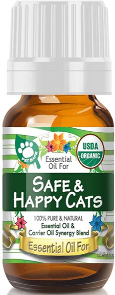 Essential Oil for Safe & Happy Cats (USDA Organic - 100% Pure) Unique Blend of Essential Oils Recomended by Aromatherapists for Aromatherapy - 10ml