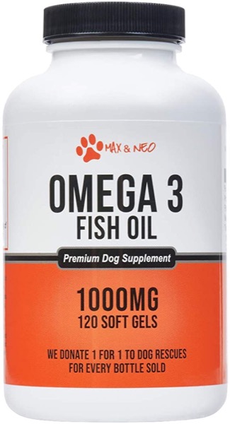 Max and Neo Omega 3 Fish Oil for Dogs 1000mg - We Donate One for One to Dog Rescues for Every Product Sold