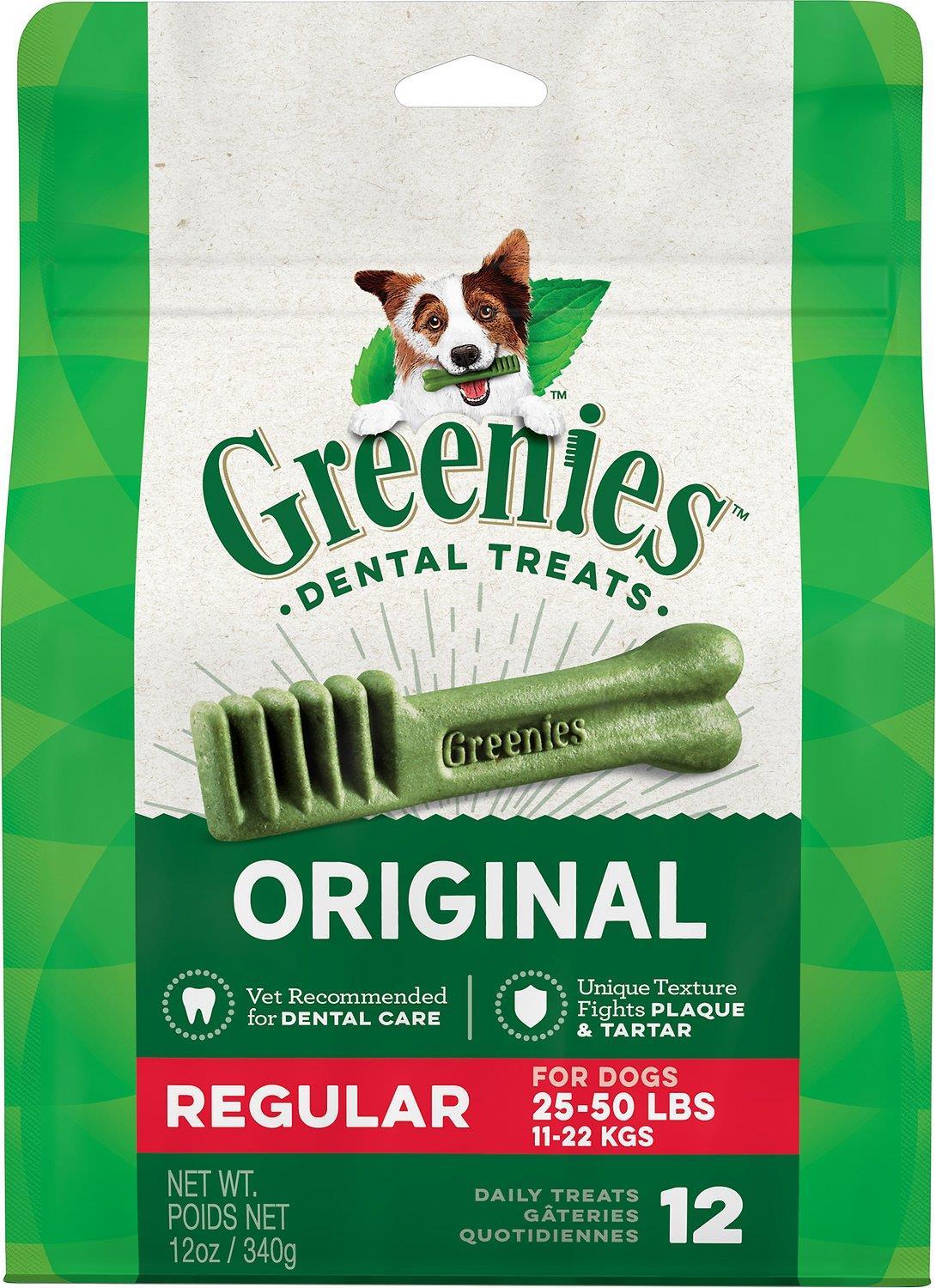 Greenies Original Regular Dental Dog Treats 25-50 lbs 12 Count