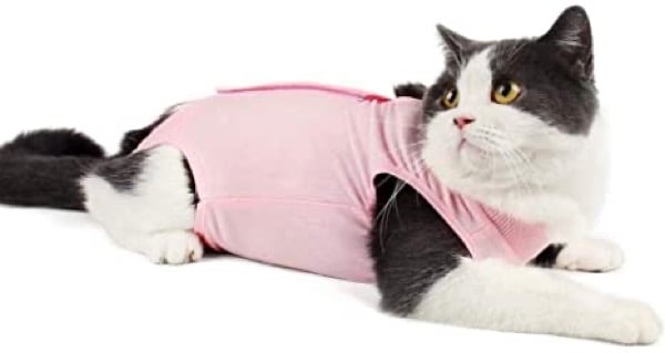 Coppthinktu Cat Recovery Suit for Abdominal Wounds or Skin Diseases, Breathable E-Collar Alternative for Cats and Dogs, After Surgery Wear Anti Licking Wounds