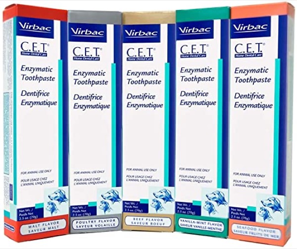 CET Virbac Plaque Tartar Control Enzymatic Dog and Cat Toothpaste, 2.5 oz, Beef