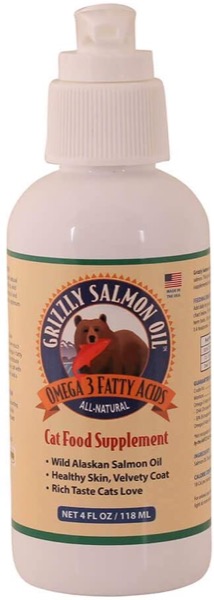 Grizzly All-Natural Wild Caught Alaskan Salmon Oil Cat Food Supplement | Balanced Blend of Omega-3 Fatty Acids | Medical Grade Pump for Exact, No-Spill Dose